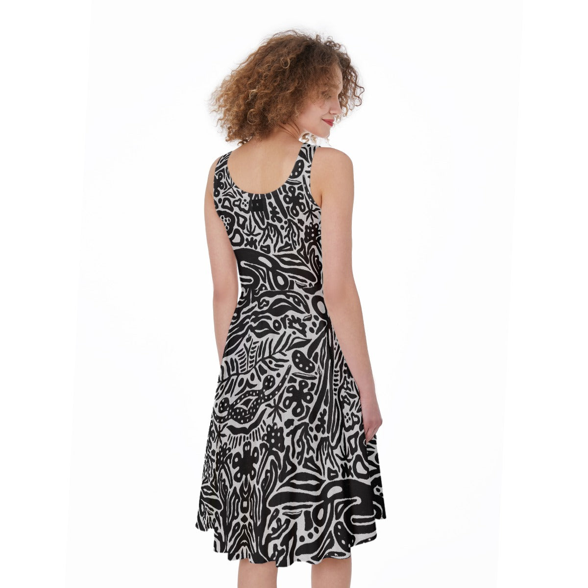 All-Over Print Women's Sleeveless Dress - Back View