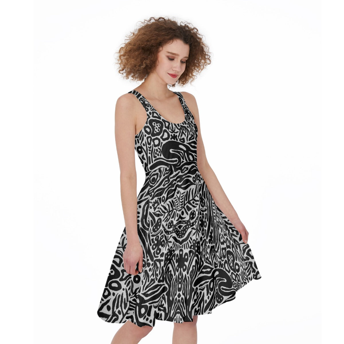 All-Over Print Women's Sleeveless Dress - Front View