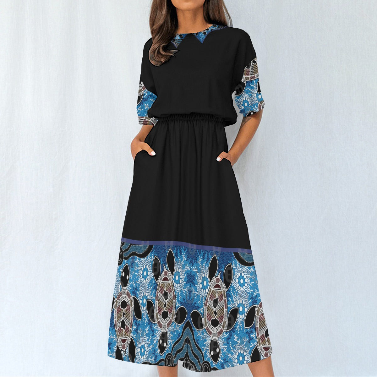 Women's Elastic Waist Dress - Front View 2