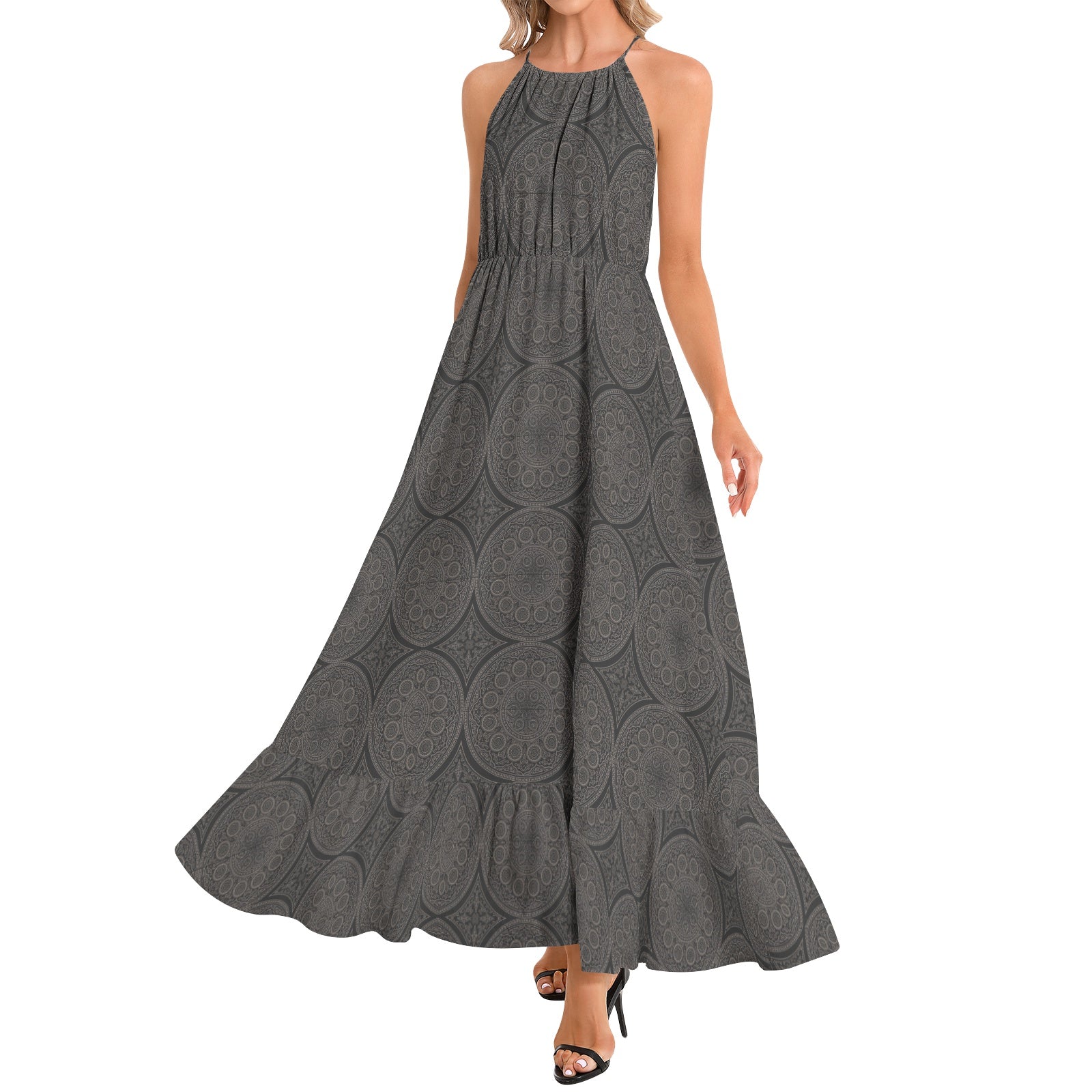 Halter Neck Maxi Dress - Front View