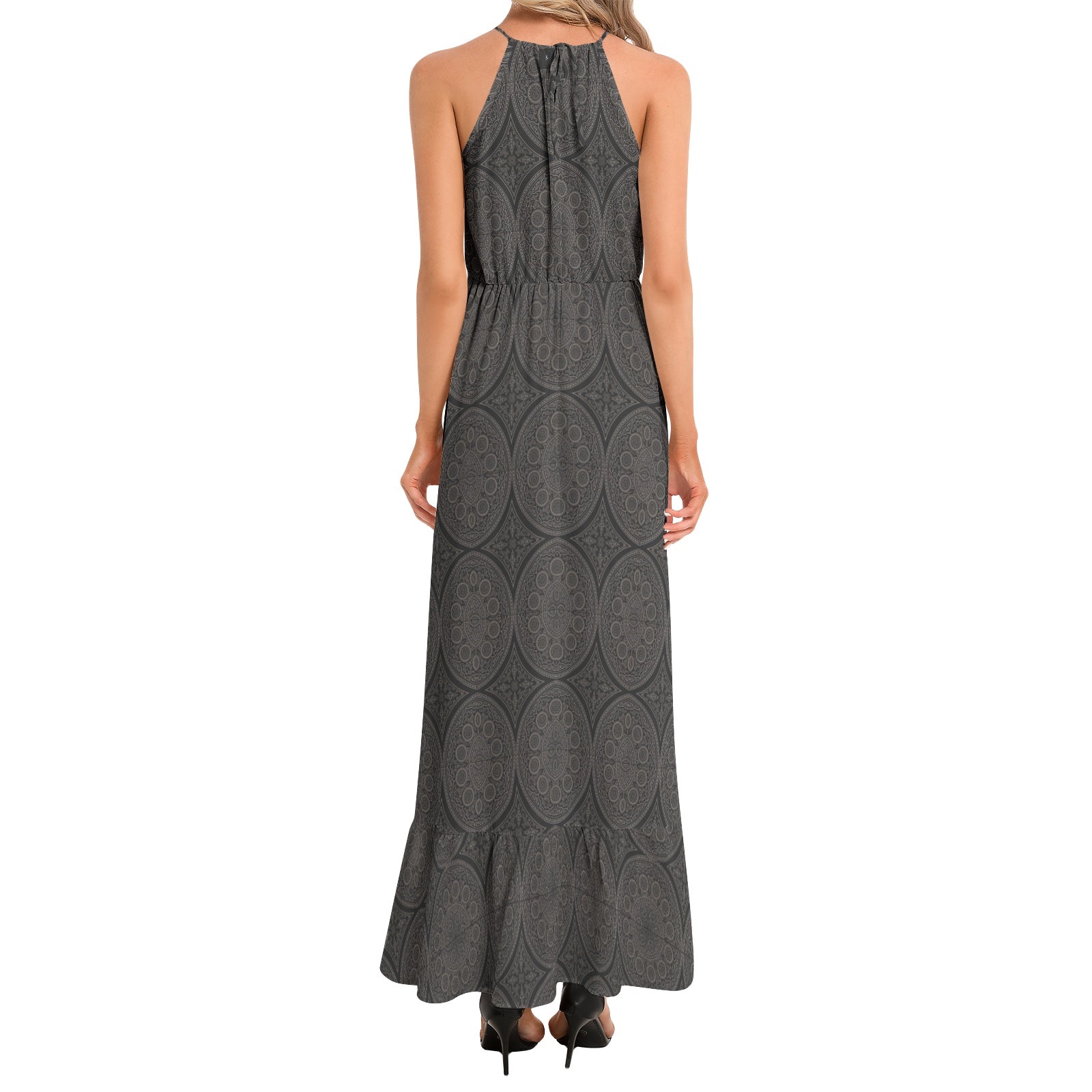 Halter Neck Maxi Dress - Back View