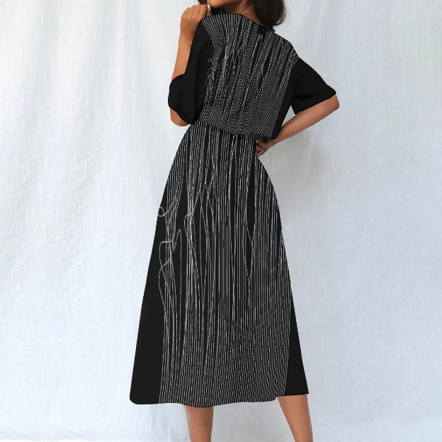 Women's Elastic Waist Dress  -Back View