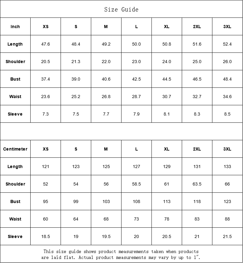 Women's Elastic Waist Dress - Size Guide