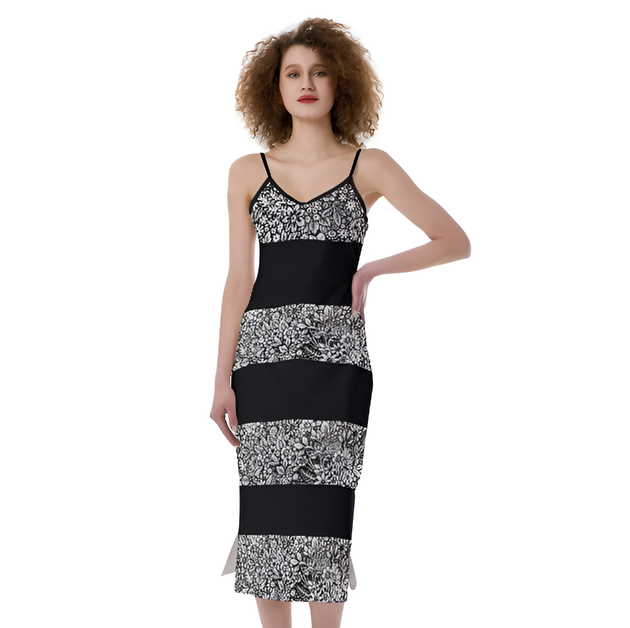 Unique Full-Pattern Women's Cami Dress - Front View